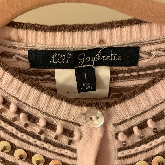 Cardigan with sewn sequins and fashioned knots - Picture 2 of 3